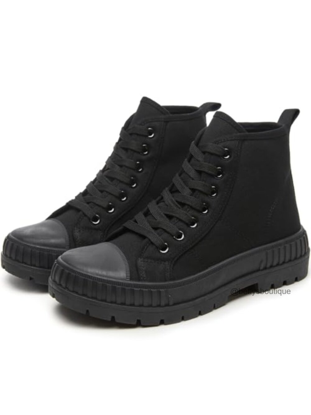 Women's High Top Platform Sneakers Canvas Lace-Up Casual Shoes